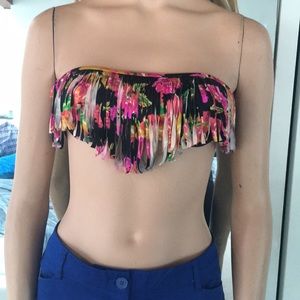 Adorable “Top Melon” Floral Fringe Bikini Top